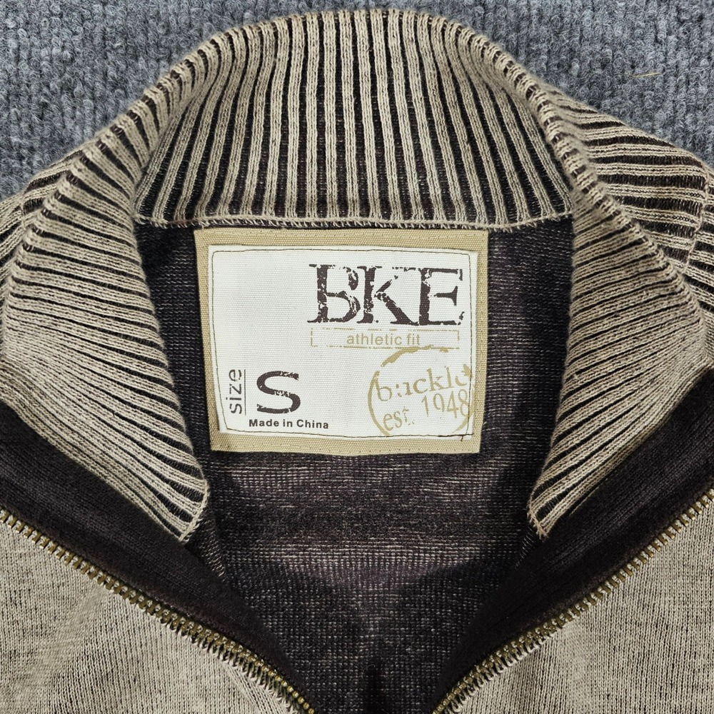 BKE Athletic Fit Full Zip Cardigan Sweater Womens Size S Beige Brown Knit - Picture 2 of 6